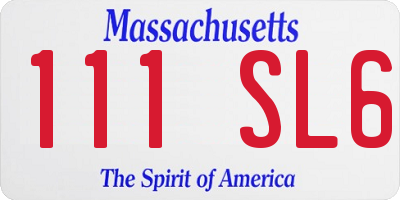 MA license plate 111SL6
