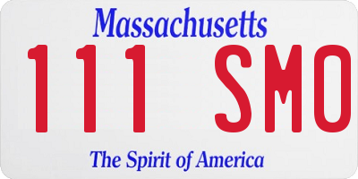 MA license plate 111SM0