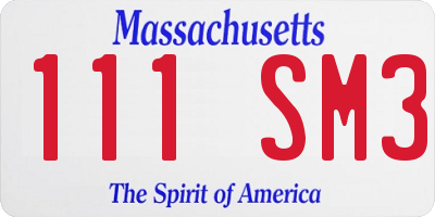 MA license plate 111SM3