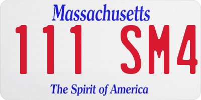 MA license plate 111SM4