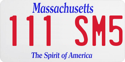 MA license plate 111SM5