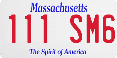 MA license plate 111SM6