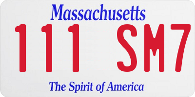 MA license plate 111SM7