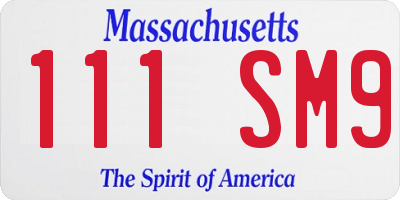 MA license plate 111SM9