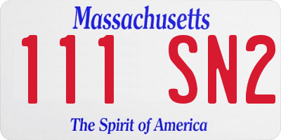 MA license plate 111SN2