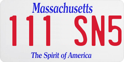 MA license plate 111SN5