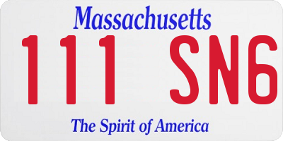 MA license plate 111SN6