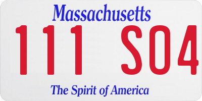 MA license plate 111SO4