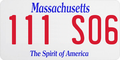 MA license plate 111SO6