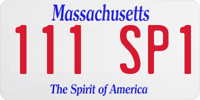 MA license plate 111SP1