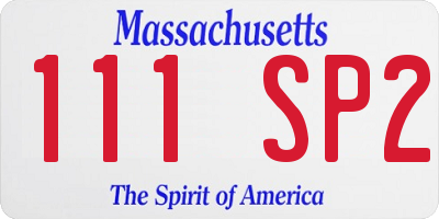 MA license plate 111SP2
