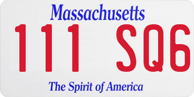 MA license plate 111SQ6