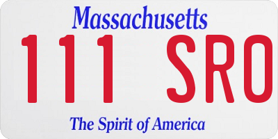 MA license plate 111SR0