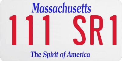MA license plate 111SR1