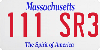 MA license plate 111SR3