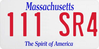 MA license plate 111SR4