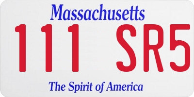 MA license plate 111SR5