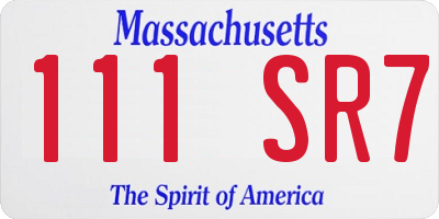 MA license plate 111SR7