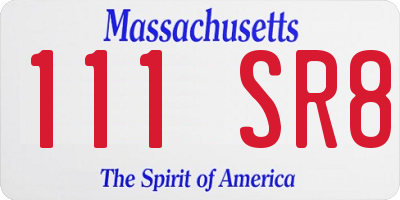 MA license plate 111SR8