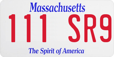 MA license plate 111SR9