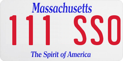 MA license plate 111SS0