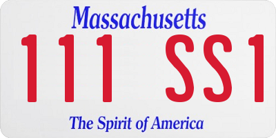 MA license plate 111SS1