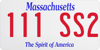 MA license plate 111SS2