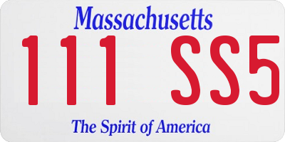 MA license plate 111SS5