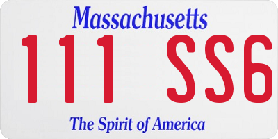MA license plate 111SS6