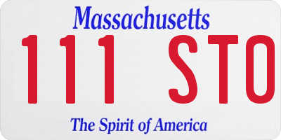 MA license plate 111ST0