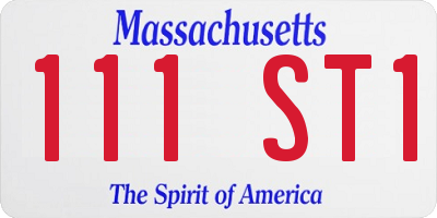 MA license plate 111ST1