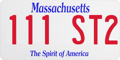 MA license plate 111ST2