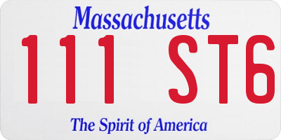 MA license plate 111ST6