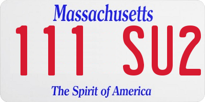 MA license plate 111SU2