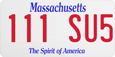 MA license plate 111SU5