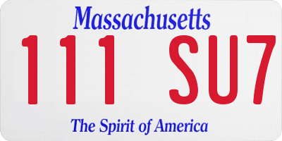 MA license plate 111SU7