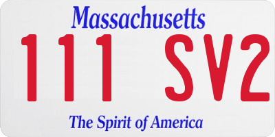 MA license plate 111SV2