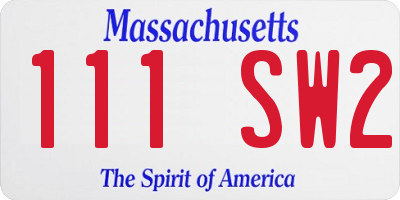 MA license plate 111SW2