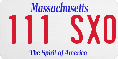 MA license plate 111SX0
