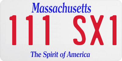 MA license plate 111SX1