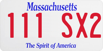 MA license plate 111SX2