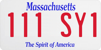 MA license plate 111SY1