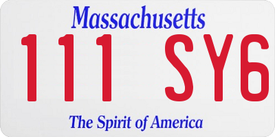 MA license plate 111SY6