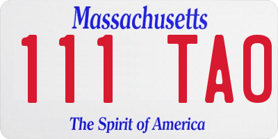 MA license plate 111TA0