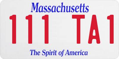 MA license plate 111TA1