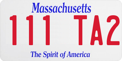MA license plate 111TA2
