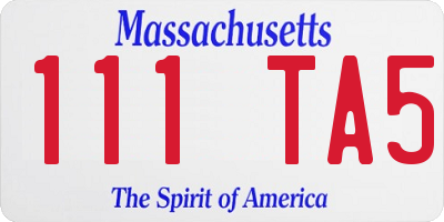 MA license plate 111TA5