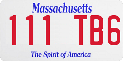 MA license plate 111TB6