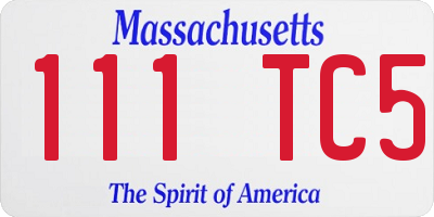 MA license plate 111TC5