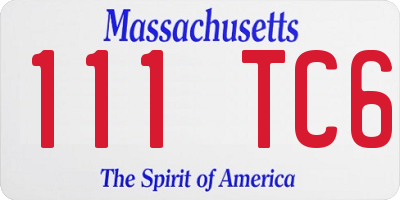 MA license plate 111TC6